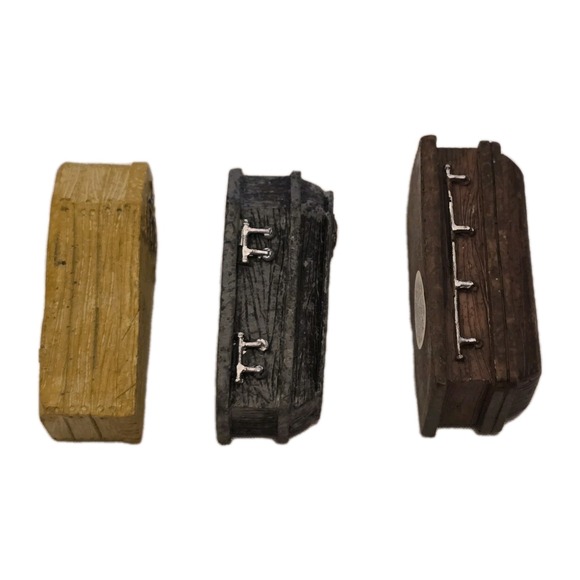 LEMAX SPOOKY TOWN HALLOWEEN VILLAGE Set Of 3 Coffins 2007 - Picture 2 of 4